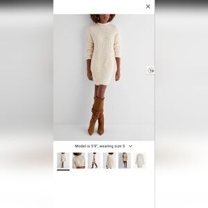 Express Cream Knit Sweater Dress